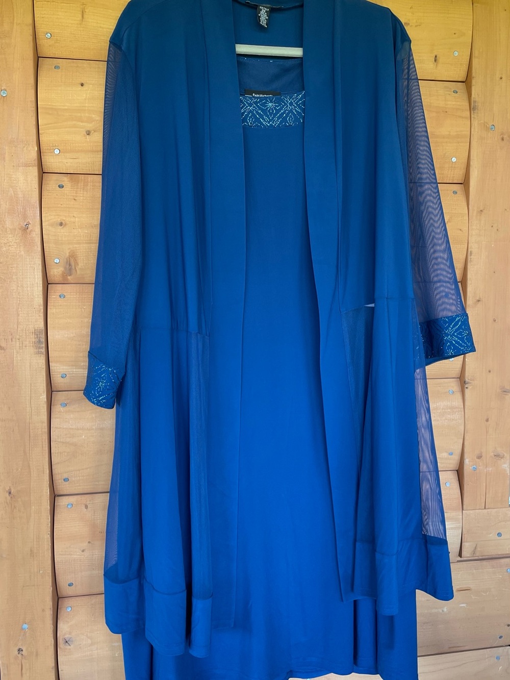 R&M Richards Blue 2 Piece Special Occasion Dress with Detailed Neckline 2X NWT - Picture 9 of 12